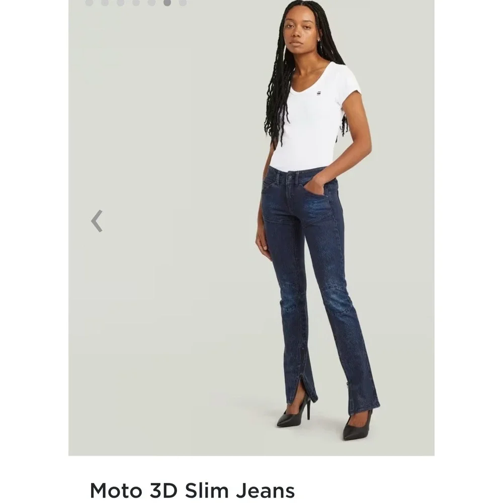 G Star RAW MOTO 3D SLIM WMN Jeans Faded Cerulean Skin Size 27x30‎ Zippers